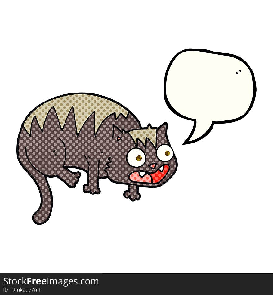 Comic Book Speech Bubble Cartoon Cat