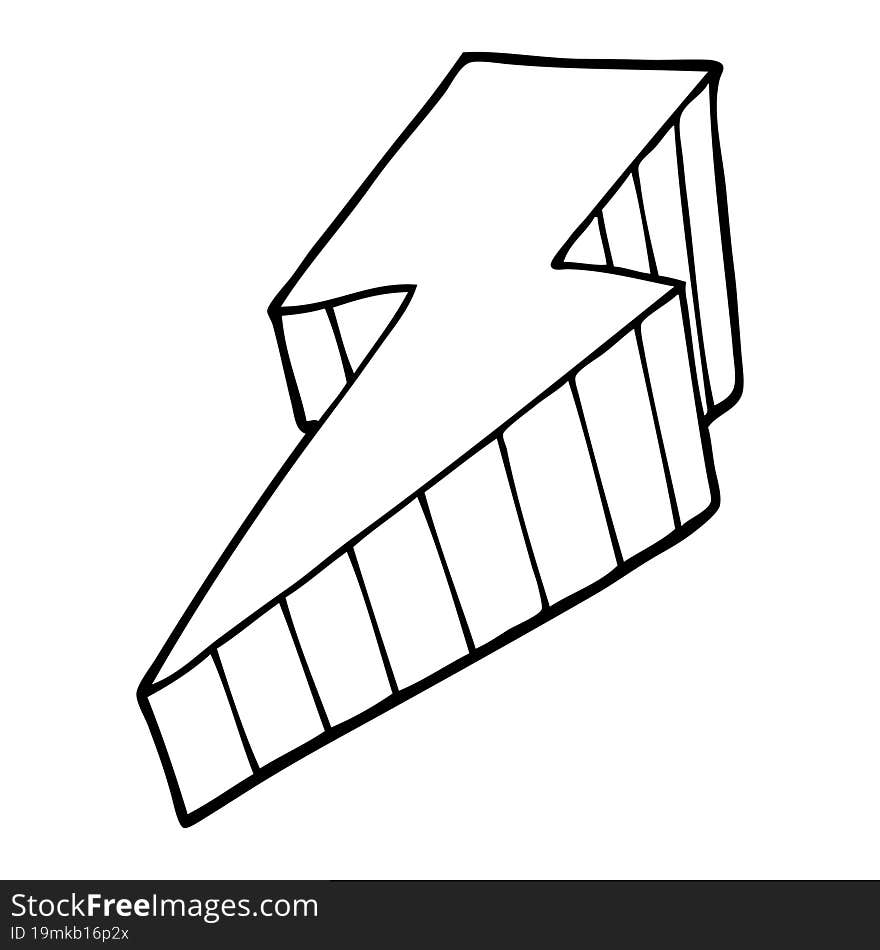 line drawing cartoon decorative lightning bolt