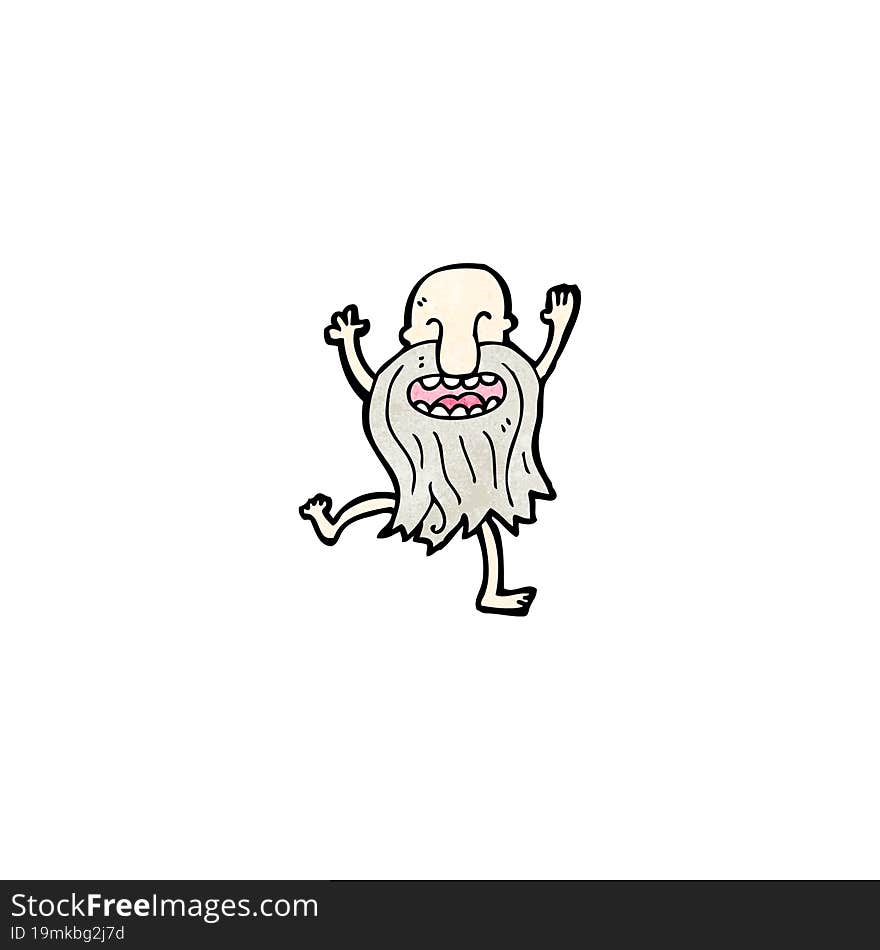 Cartoon Naked Old Man Dancing