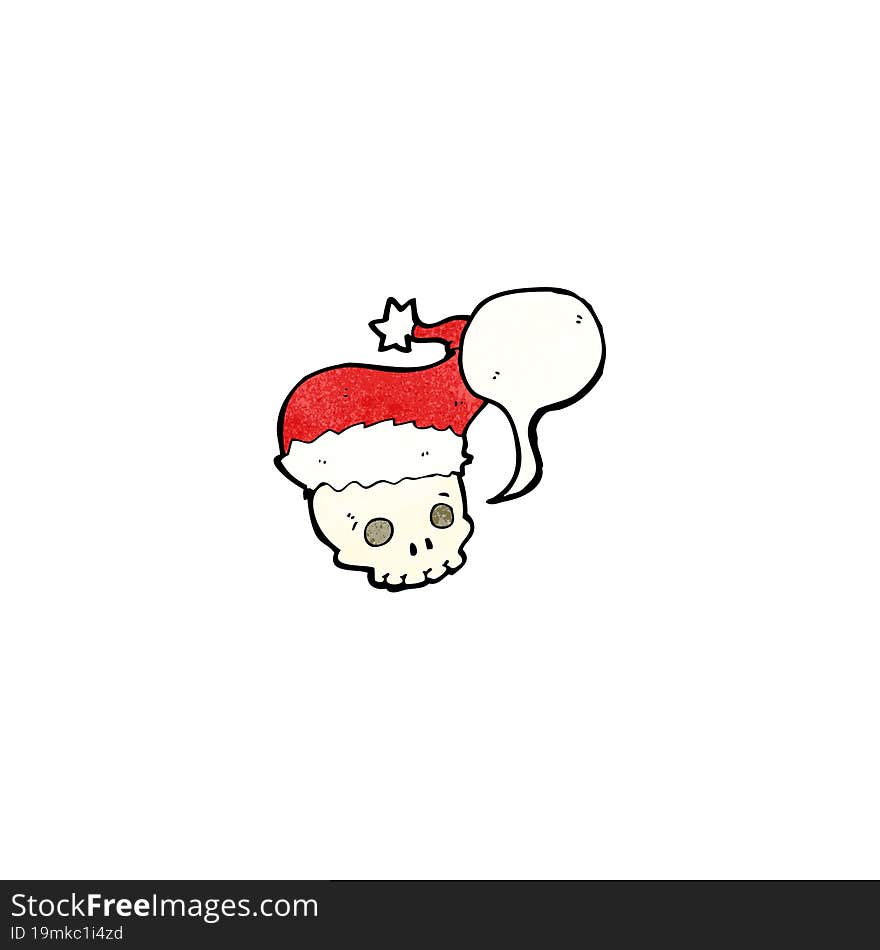 cartoon skull in christmas hat