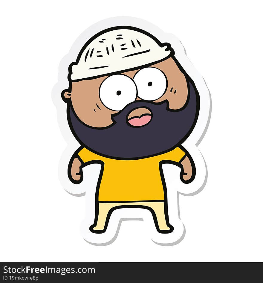 sticker of a cartoon bearded man