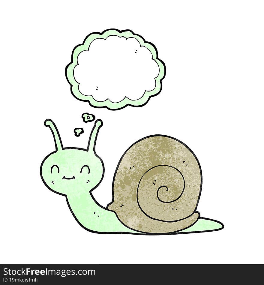 Thought Bubble Textured Cartoon Cute Snail