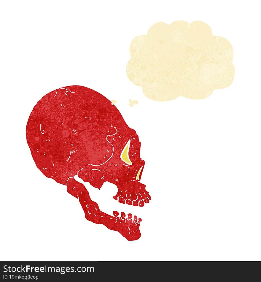 Red Skull Illustration With Thought Bubble