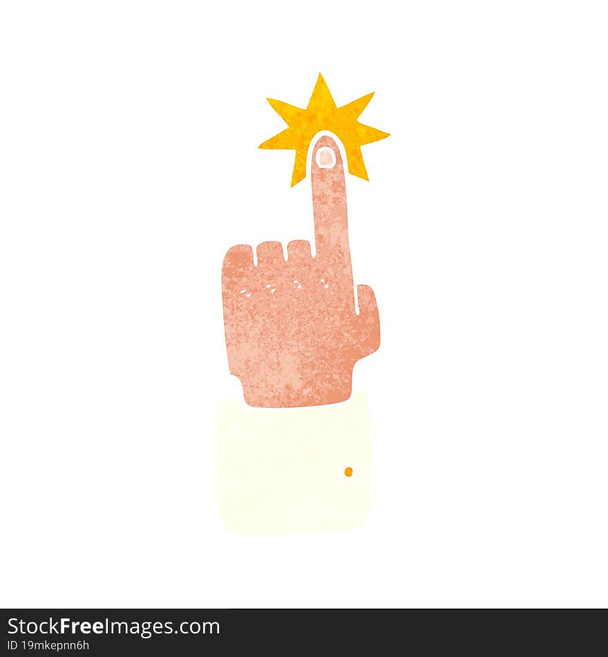 Retro Cartoon Pointing Hand