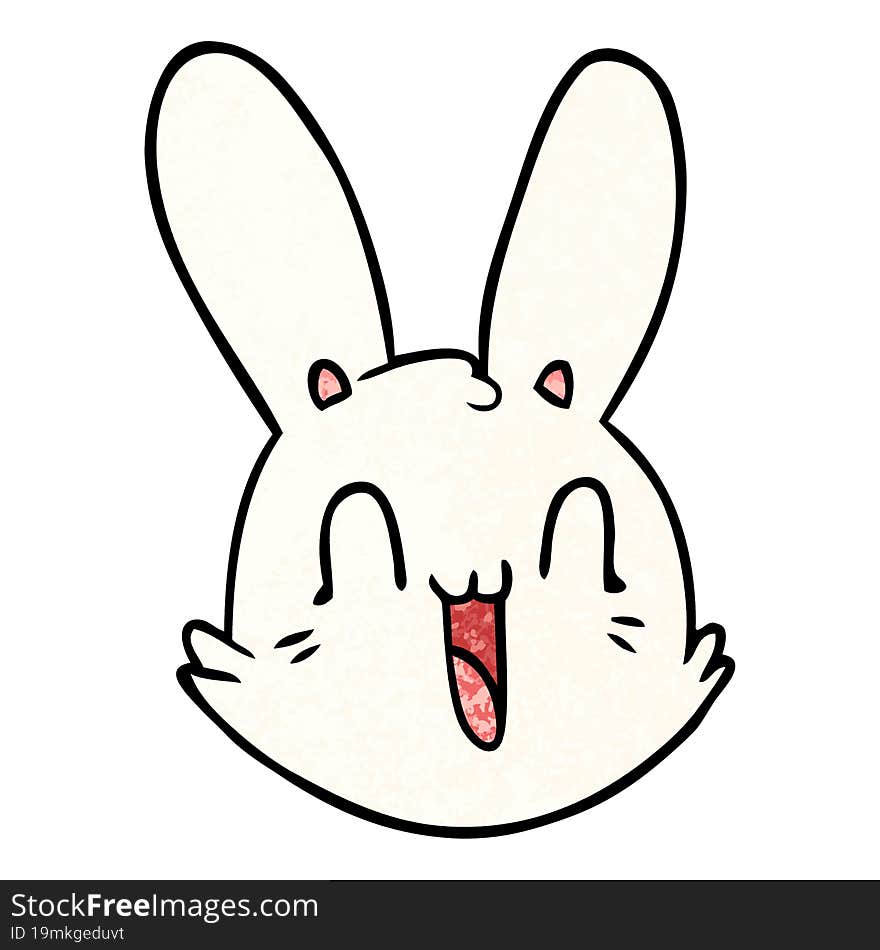 cartoon crazy happy bunny face. cartoon crazy happy bunny face