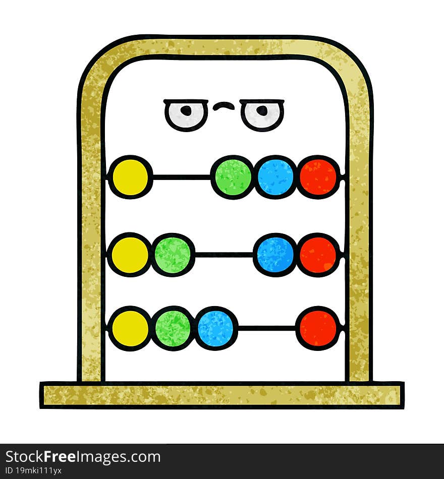 retro grunge texture cartoon of a abacus