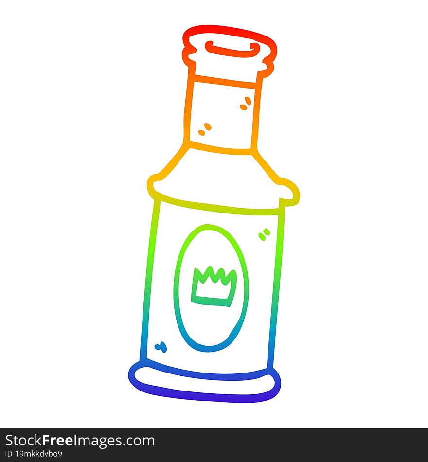 rainbow gradient line drawing cartoon alcoholic drink