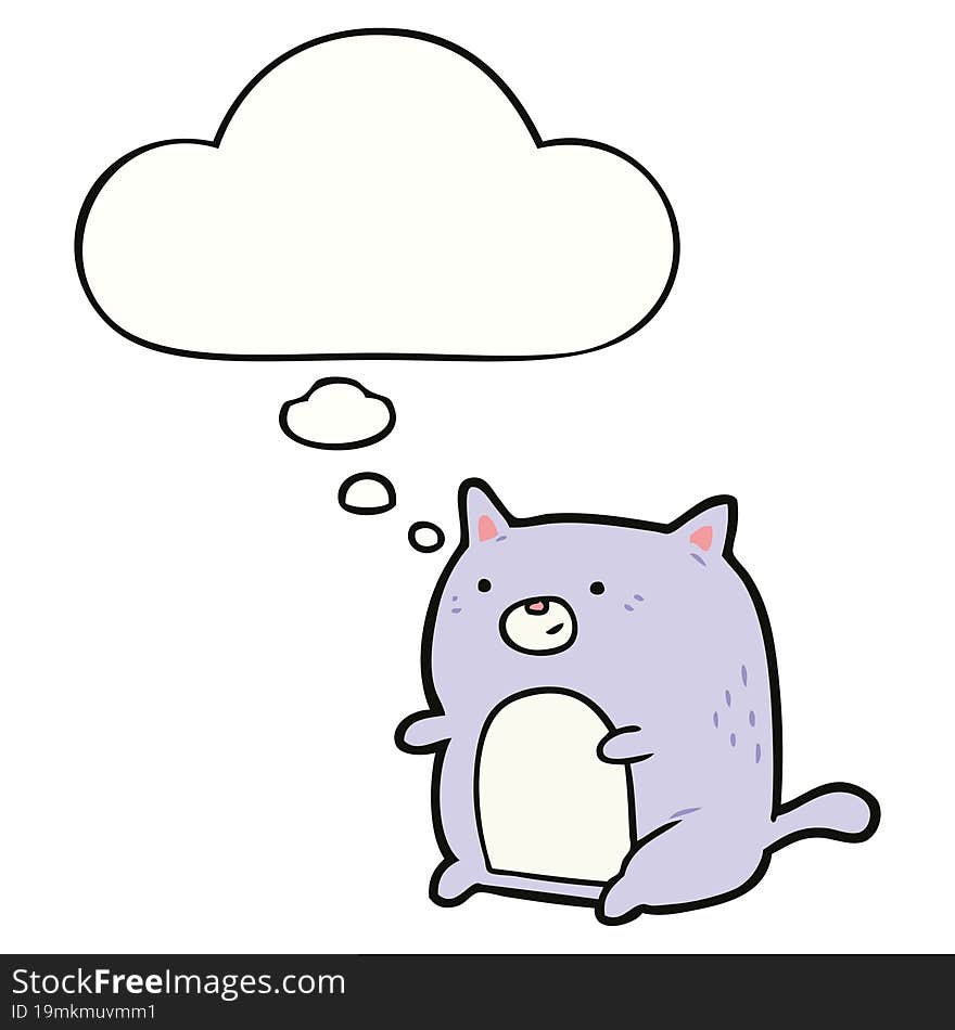 cartoon cat with thought bubble. cartoon cat with thought bubble