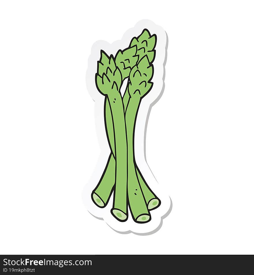 sticker of a cartoon asparagus