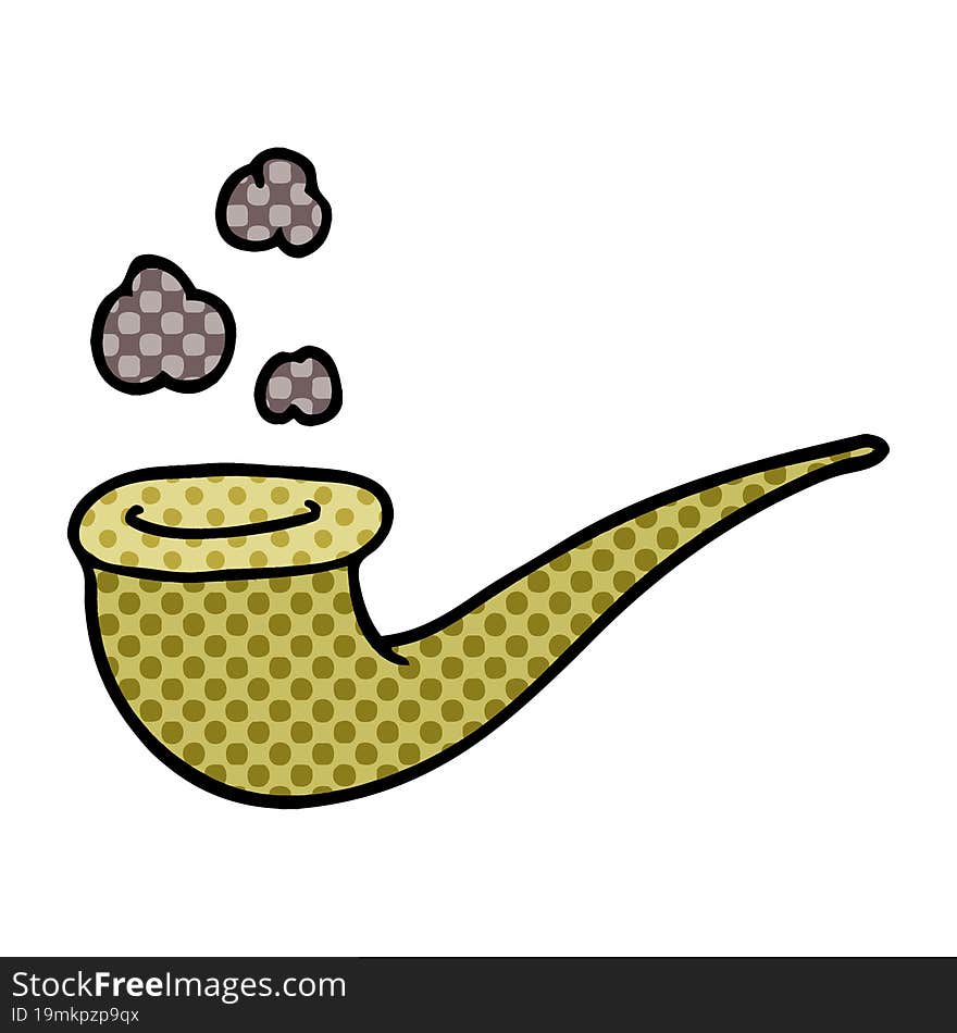 Cartoon Doodle Smoking Pipe