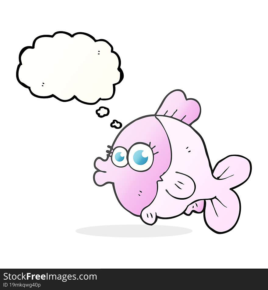 funny thought bubble cartoon fish with big pretty eyes