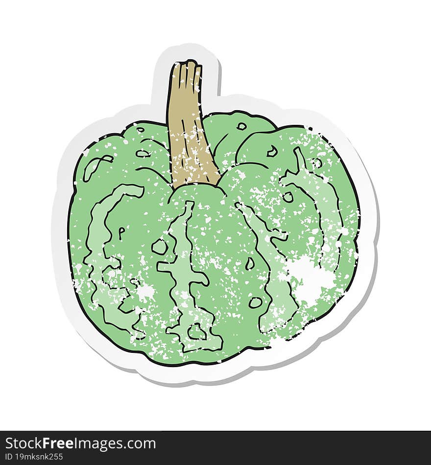 retro distressed sticker of a cartoon squash