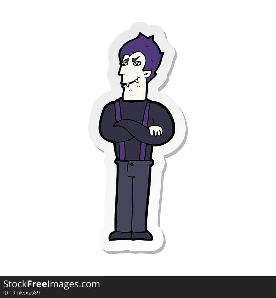 sticker of a cartoon vampire