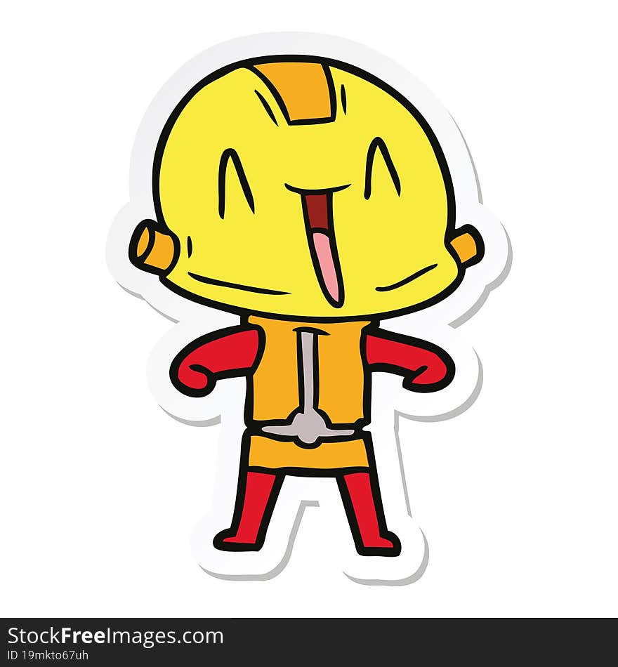 sticker of a cartoon robot