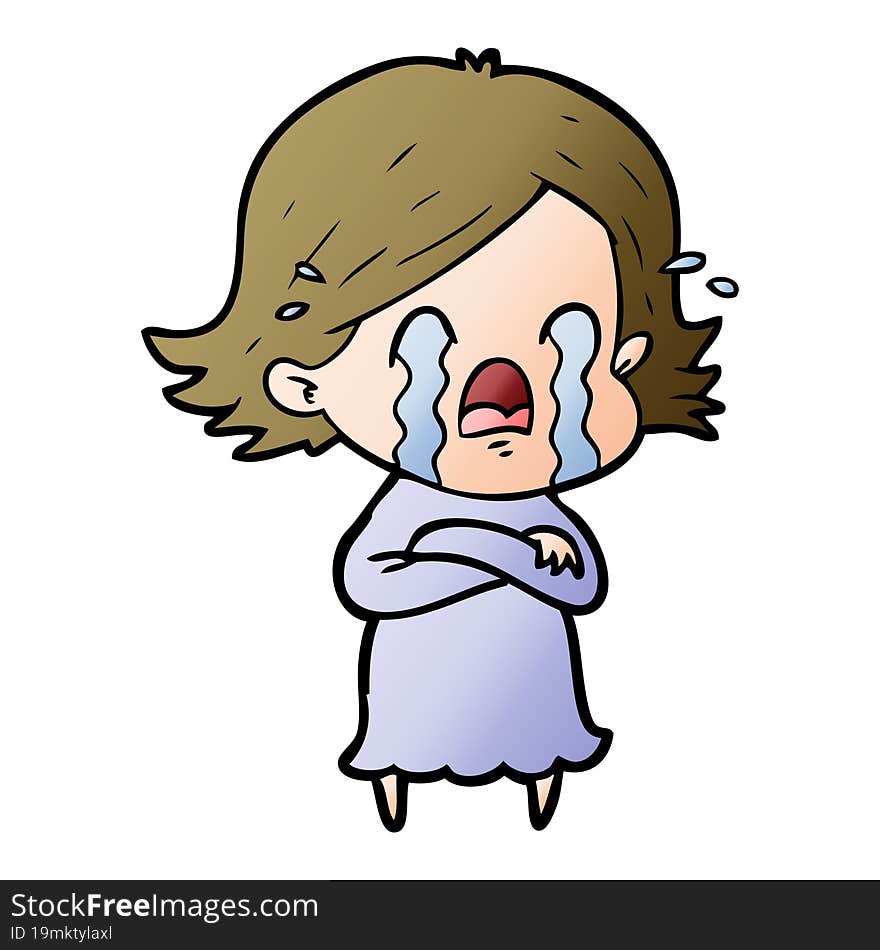 cartoon woman crying. cartoon woman crying