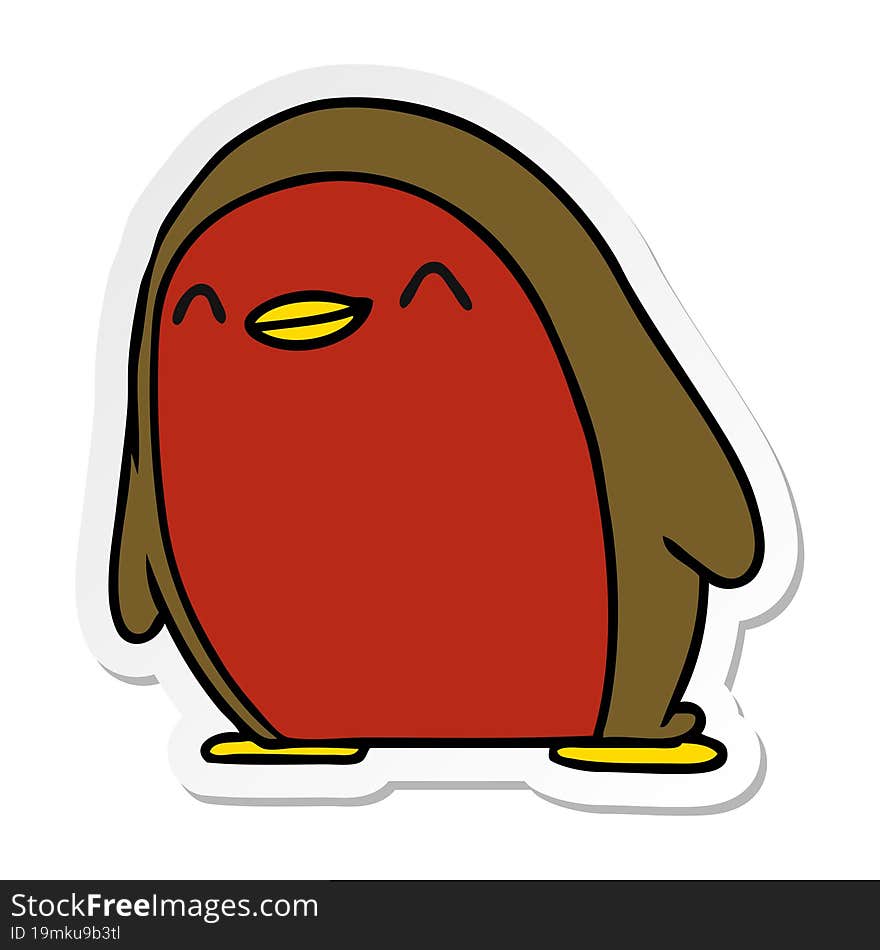 sticker cartoon cute kawaii red robin