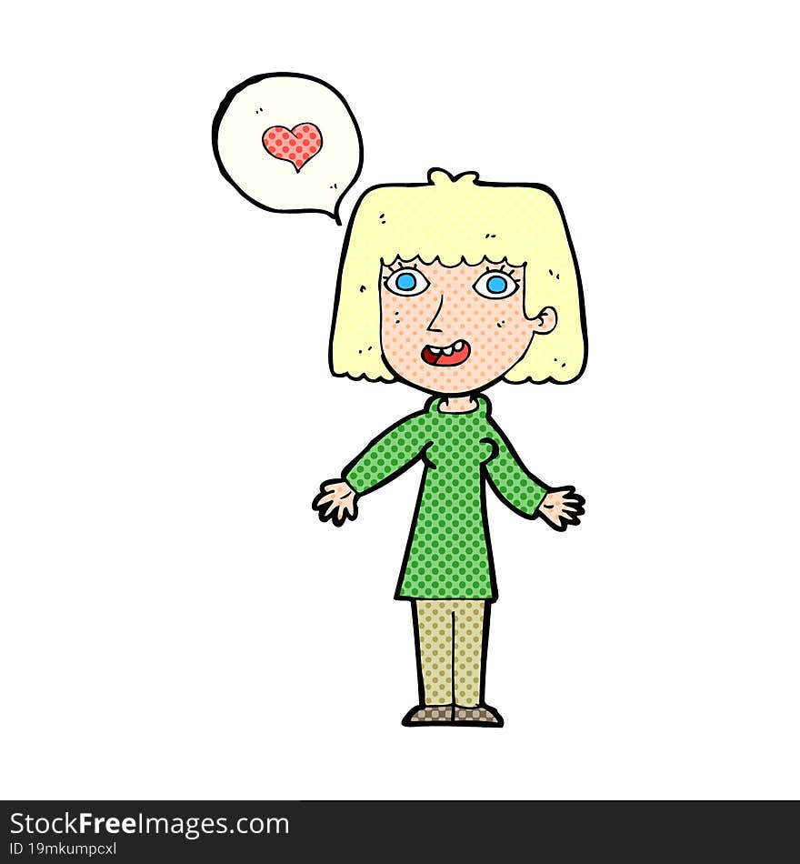 Cartoon Woman In Love