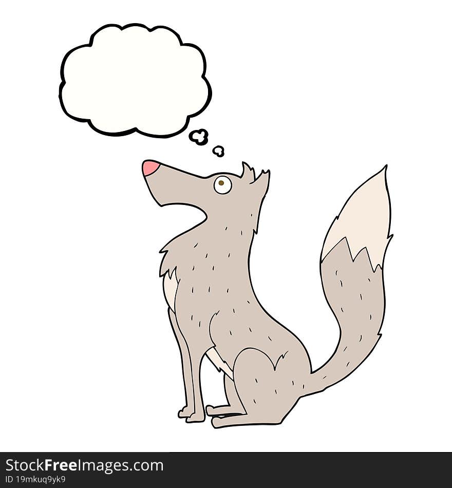 thought bubble cartoon wolf