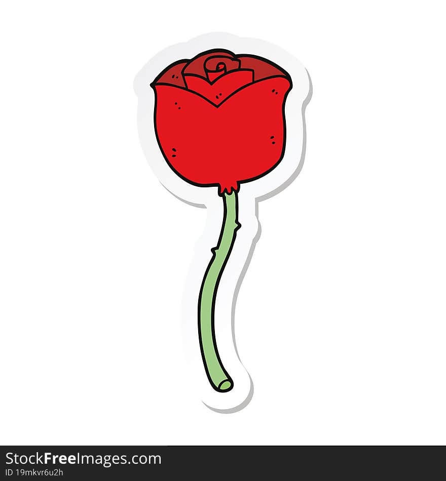 sticker of a cartoon rose