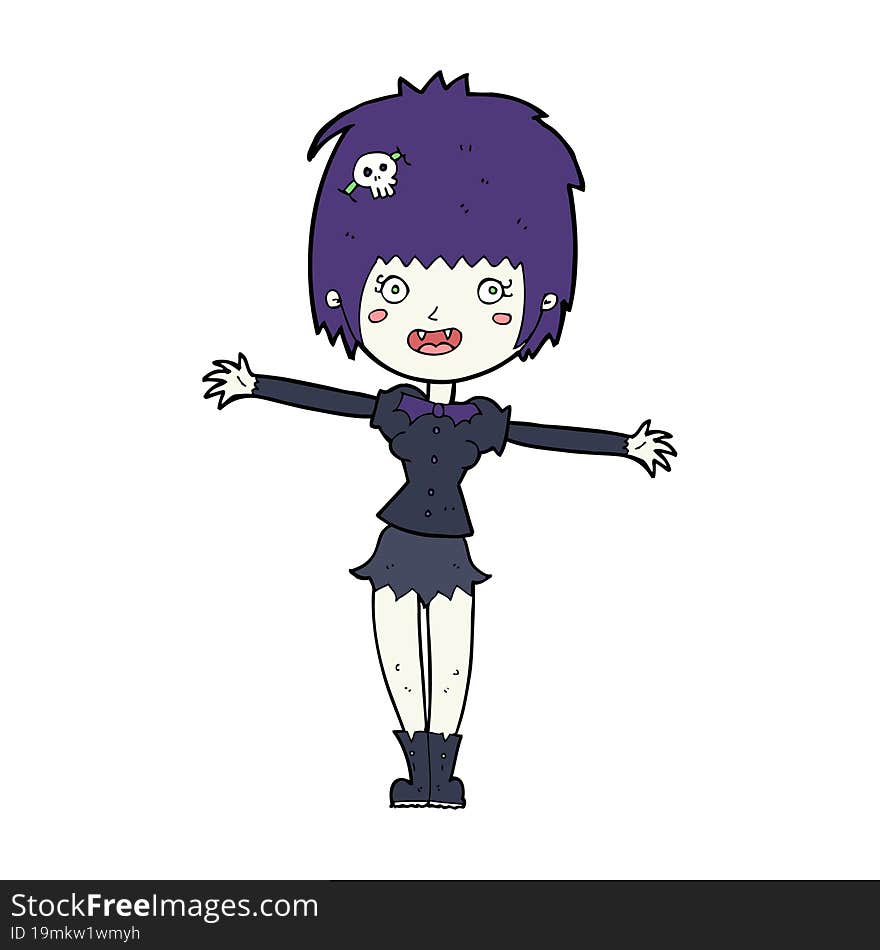 cartoon happy vampire girl