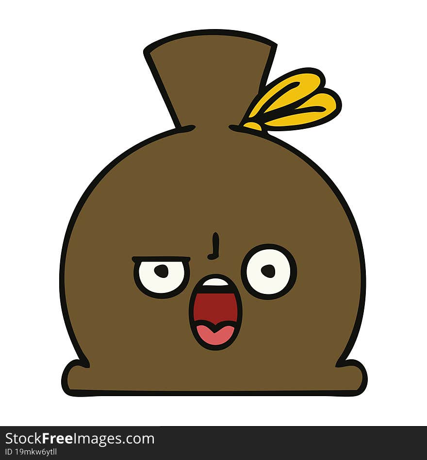 cute cartoon of a sack. cute cartoon of a sack