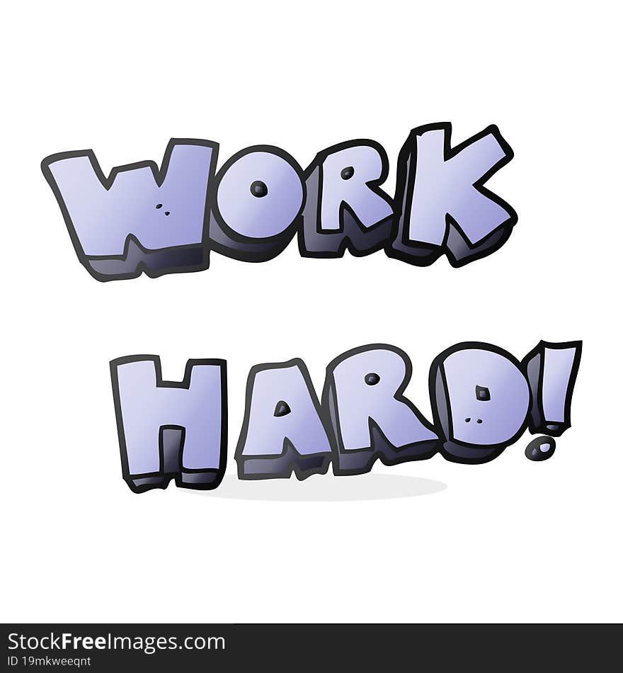 Cartoon Work Hard Symbol