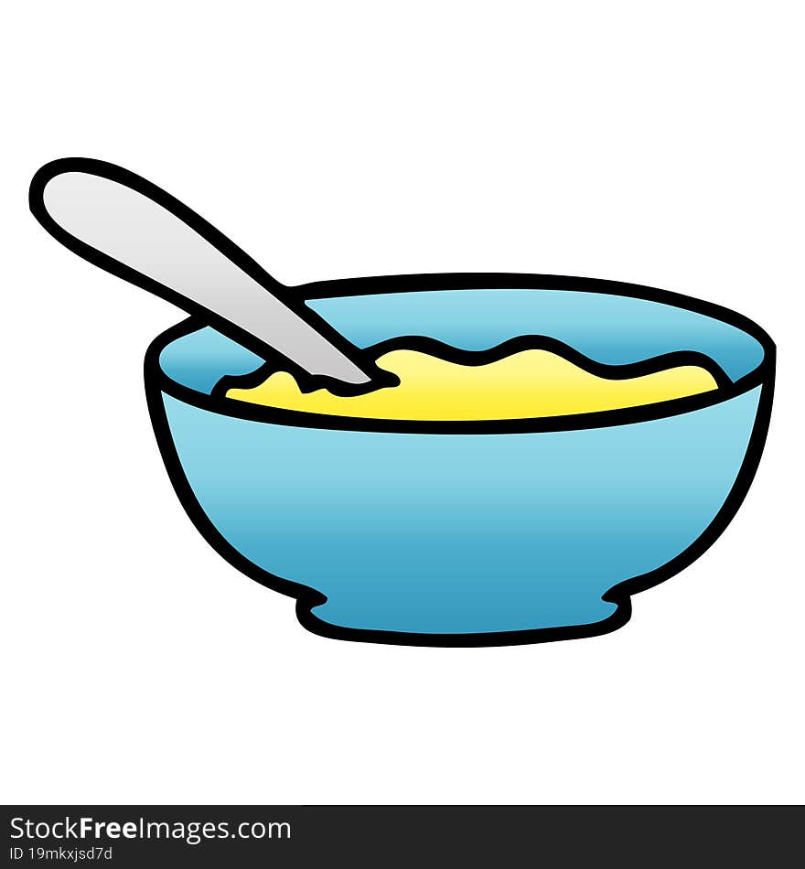 quirky gradient shaded cartoon bowl of soup