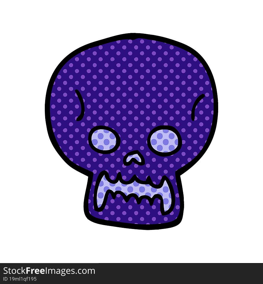 cartoon doodle halloween skull