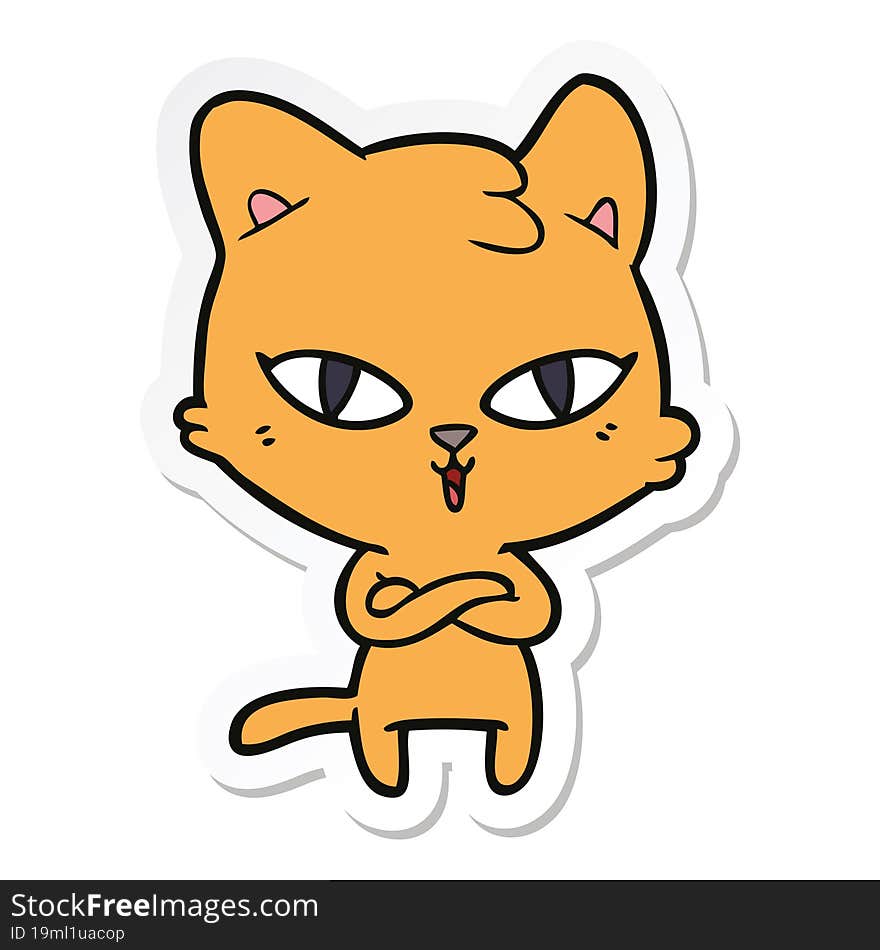 sticker of a cartoon cat