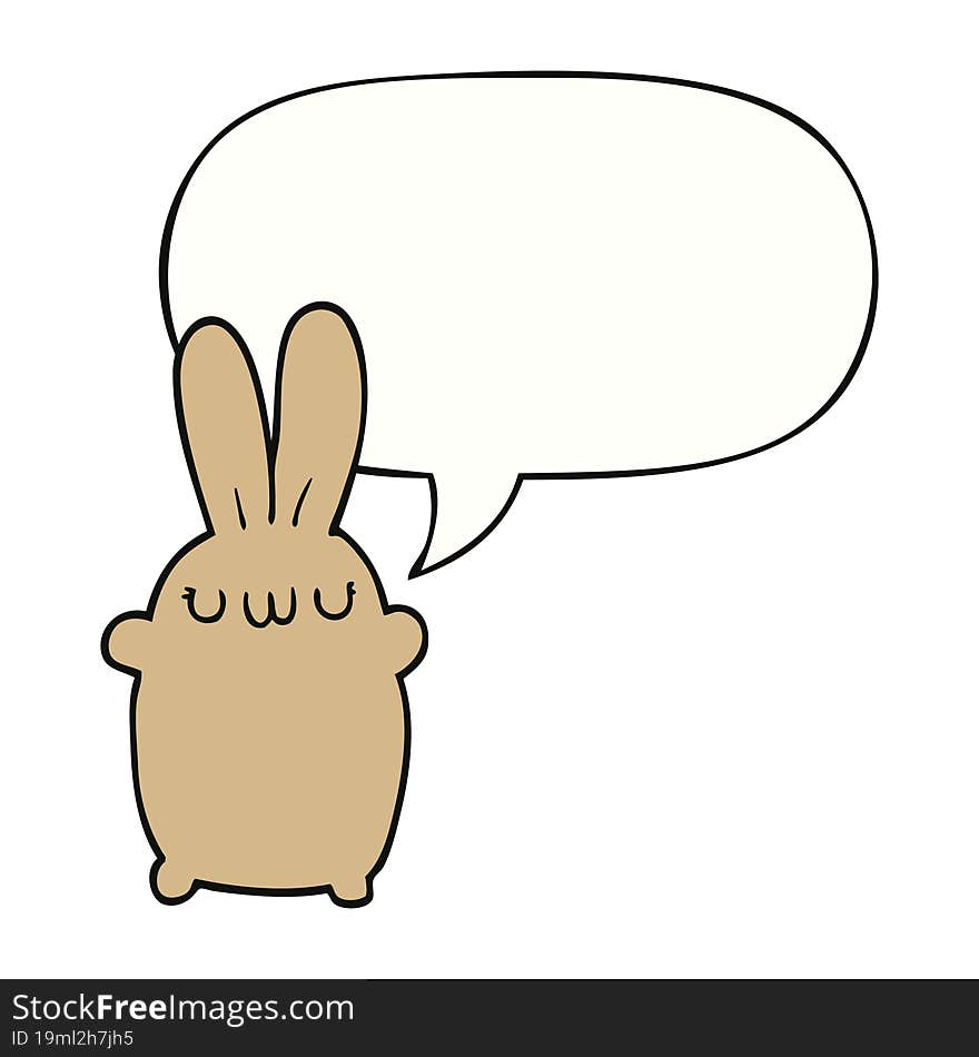 cartoon rabbit with speech bubble. cartoon rabbit with speech bubble