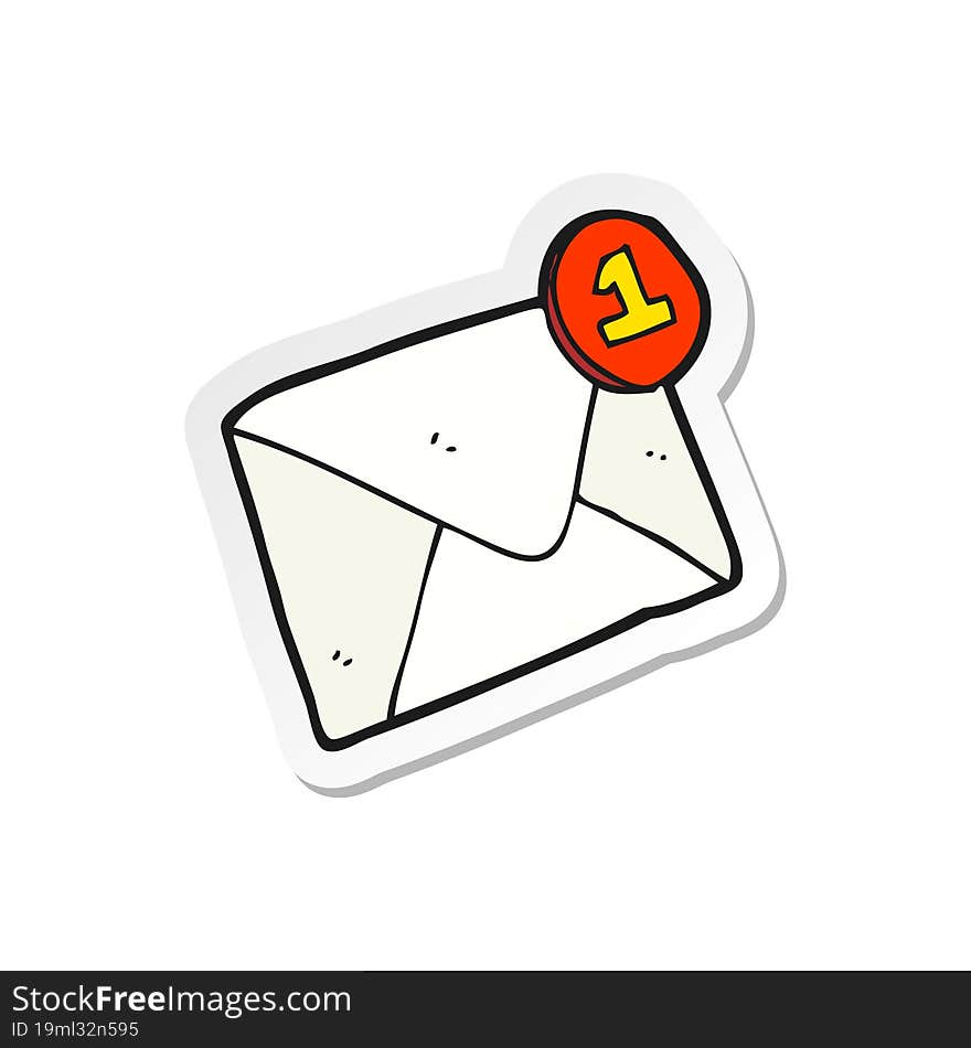 Sticker Of A Cartoon Email