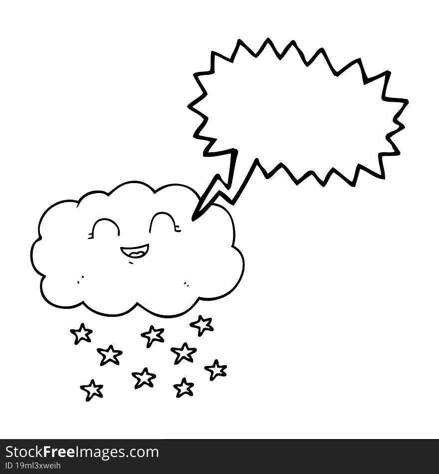 speech bubble cartoon cloud snowing