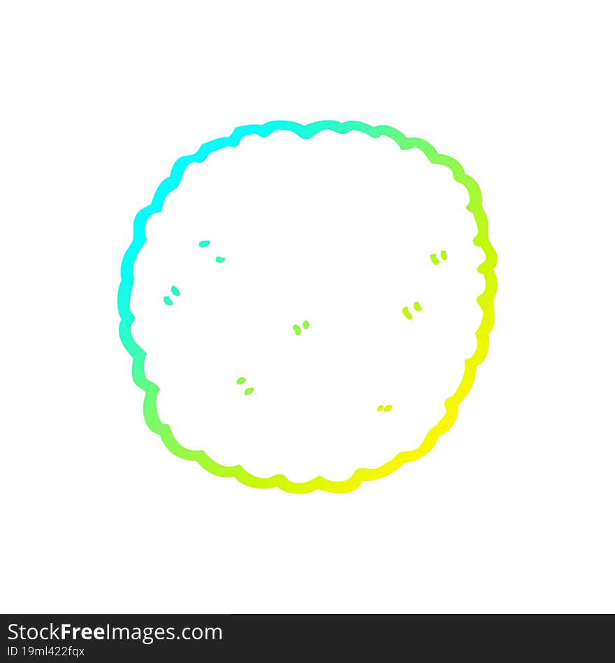 Cold Gradient Line Drawing Cartoon Biscuit