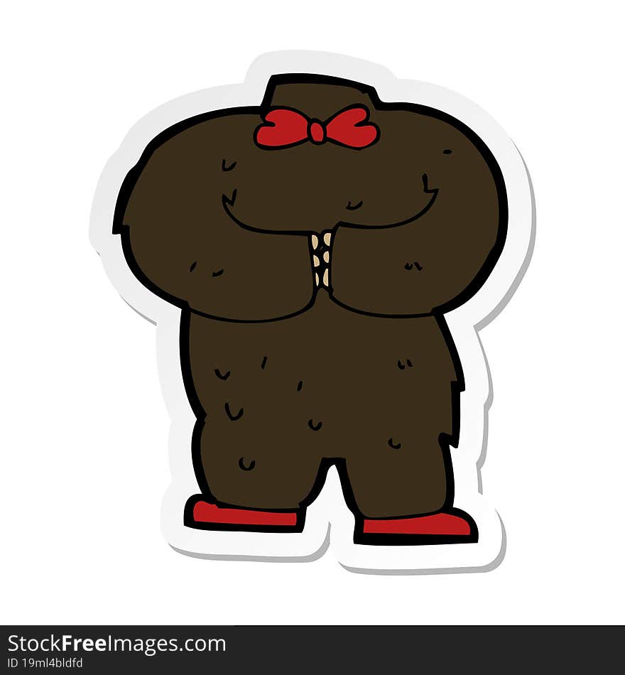 Sticker Of A Cartoon Teddy Bear Body