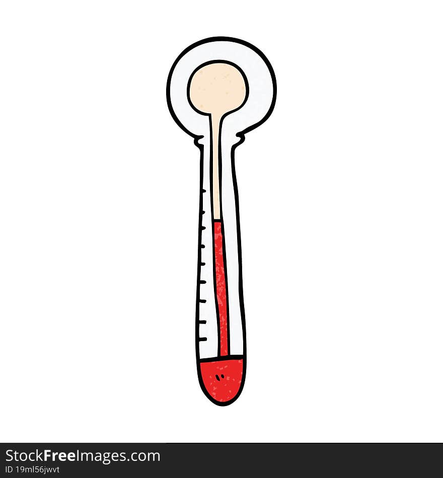 cartoon doodle hot thermometer