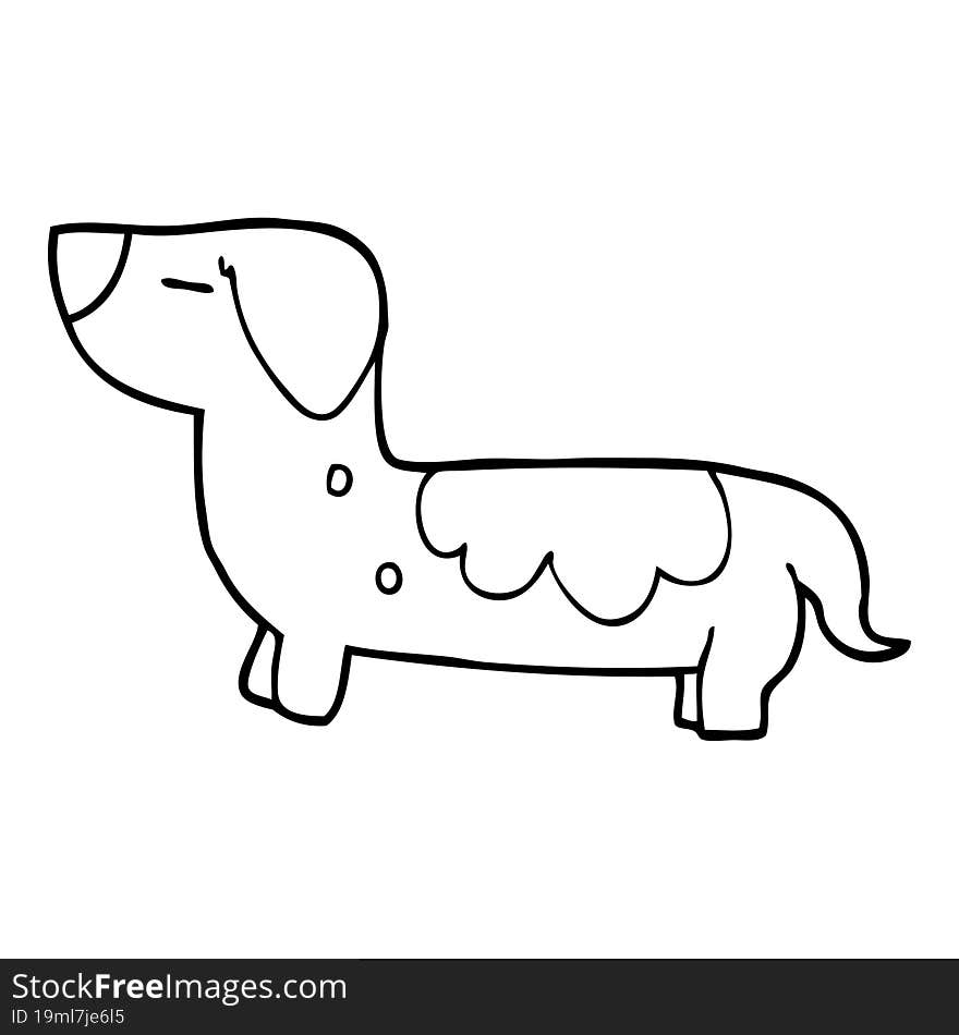 line drawing cartoon dog