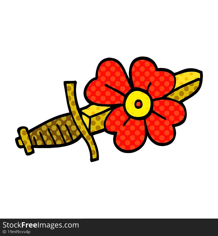 Cartoon Doodle Tattoo Dagger Symbol