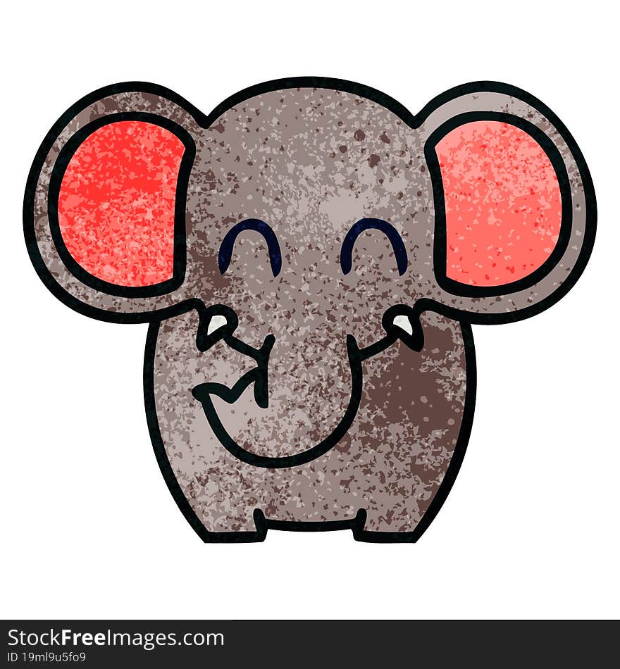 quirky hand drawn cartoon elephant