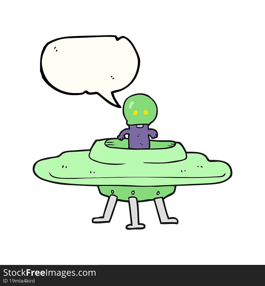 speech bubble cartoon flying saucer