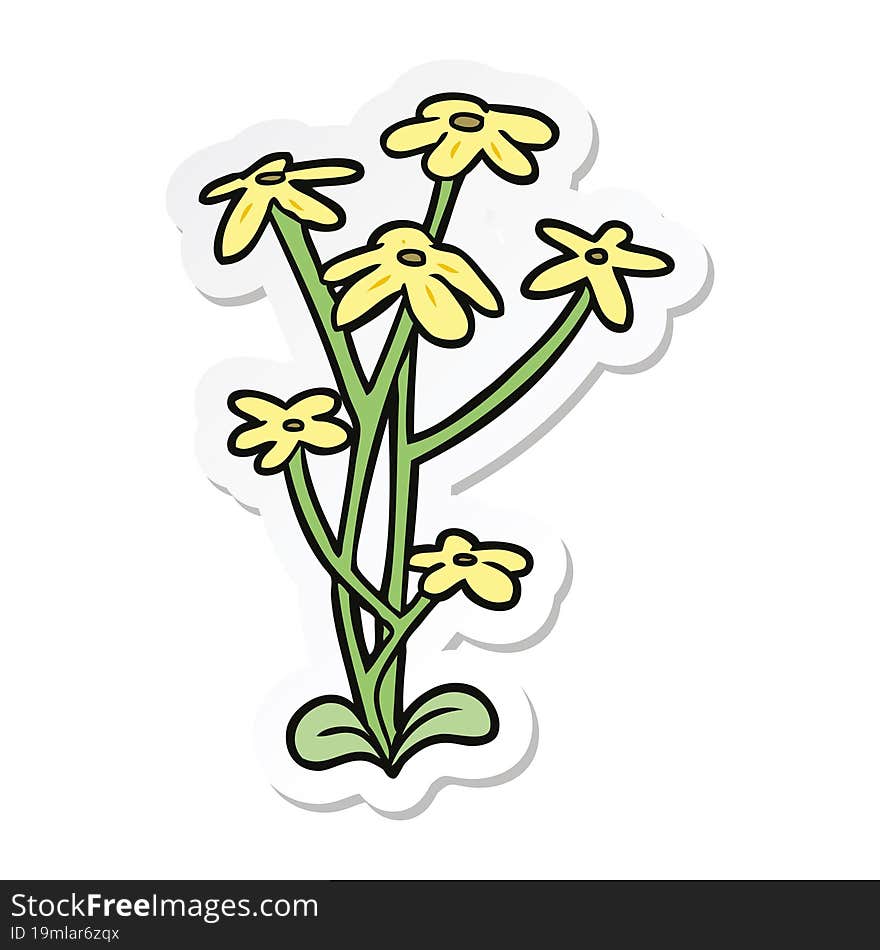 sticker of a cartoon flower