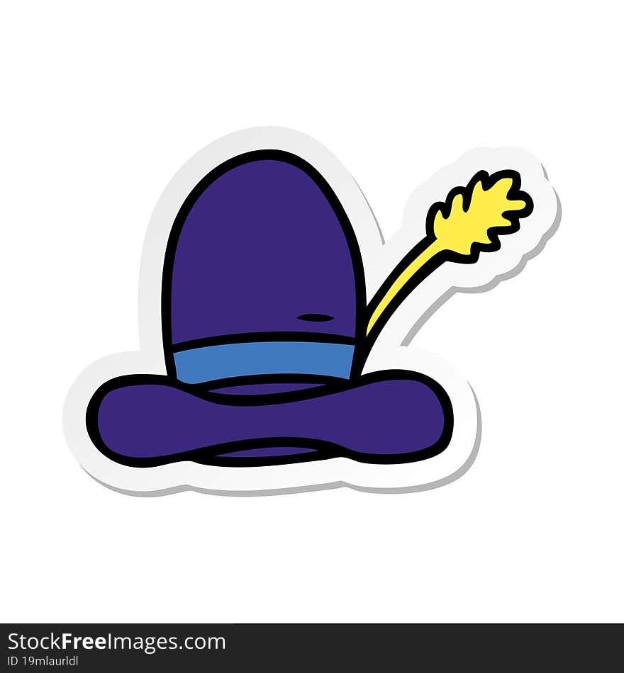 sticker cartoon doodle of a farmers hat