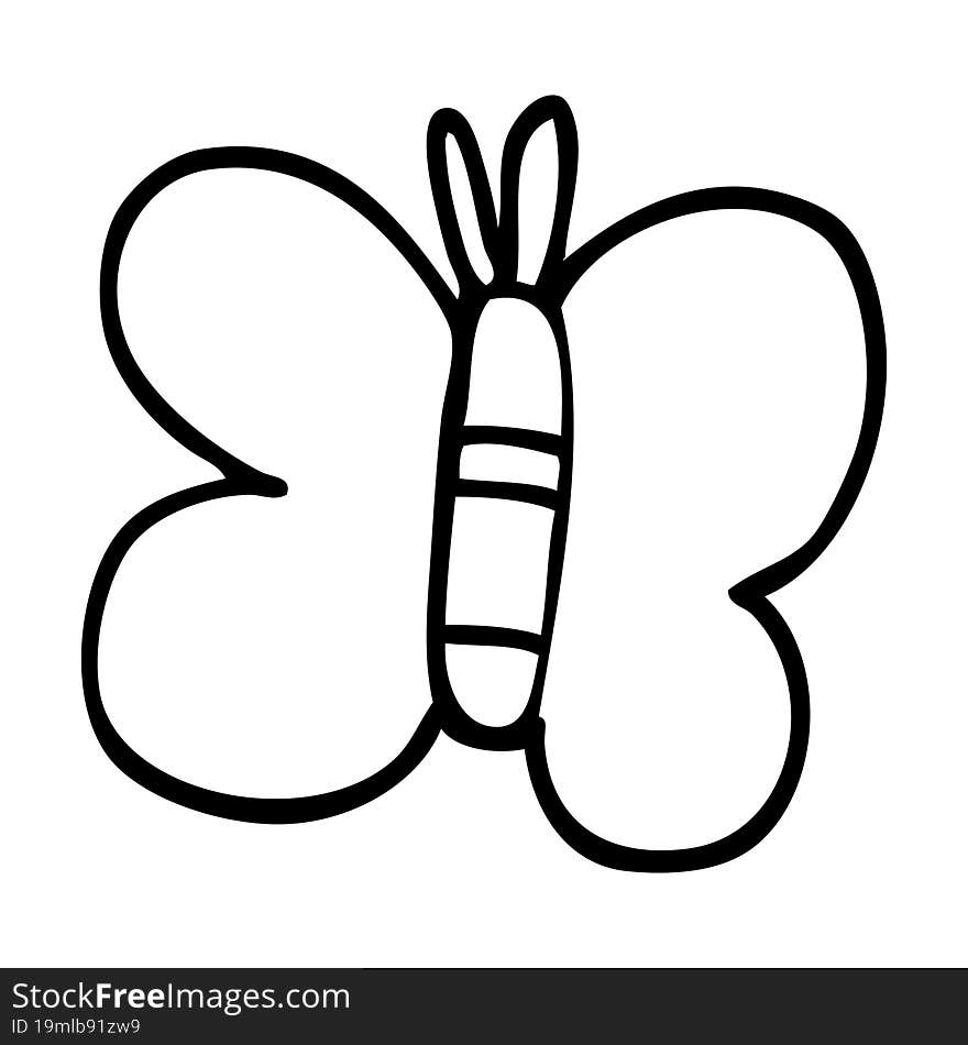 line drawing cartoon butterfly