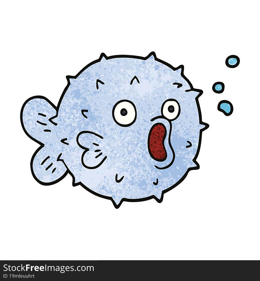 cartoon doodle blow fish