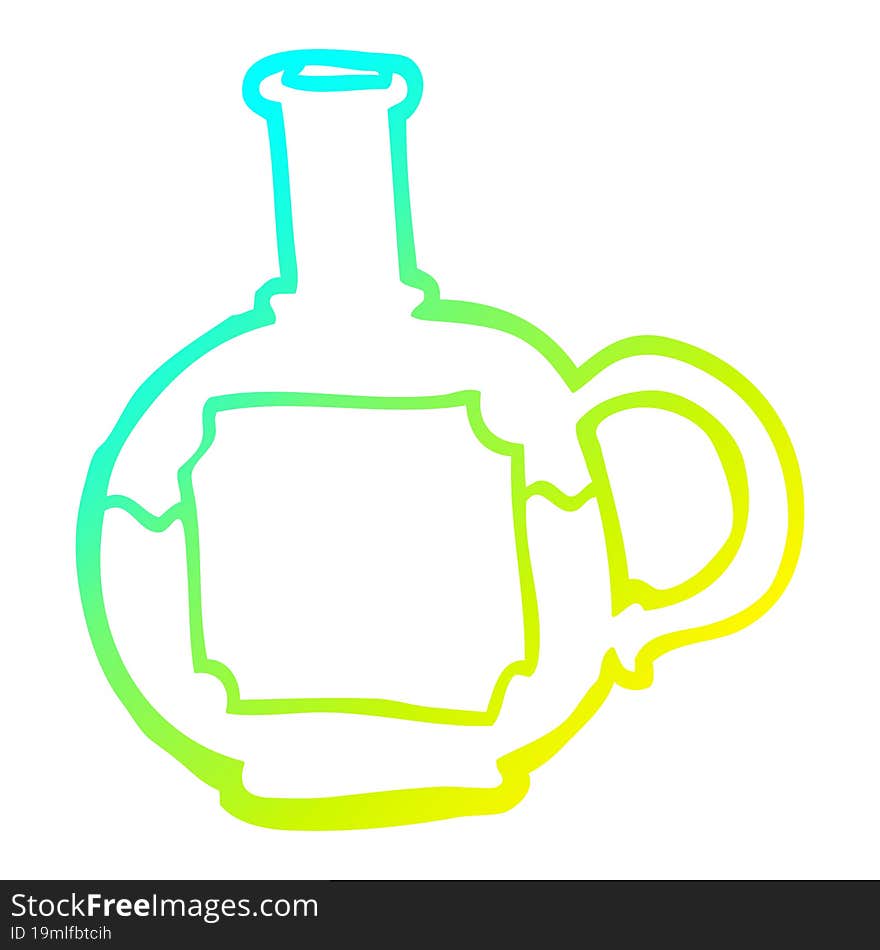 cold gradient line drawing of a cartoon food bottle