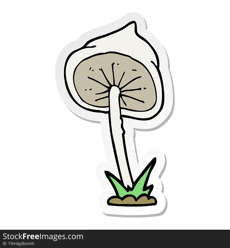 Sticker Of A Cartoon Mushroom