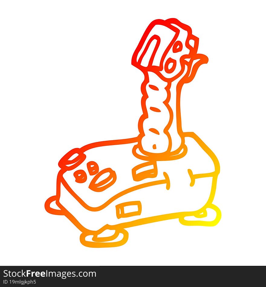 warm gradient line drawing cartoon joystick