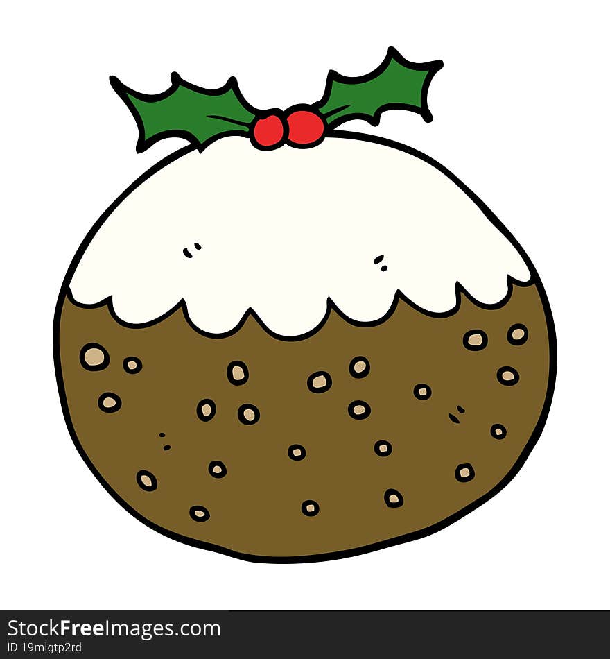 Cartoon Christmas Pudding