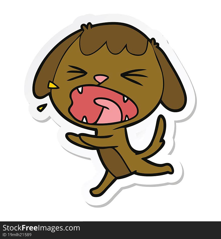 sticker of a cute cartoon dog