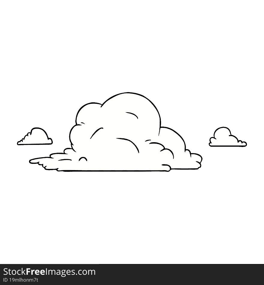 Cartoon Doodle Of White Large Clouds