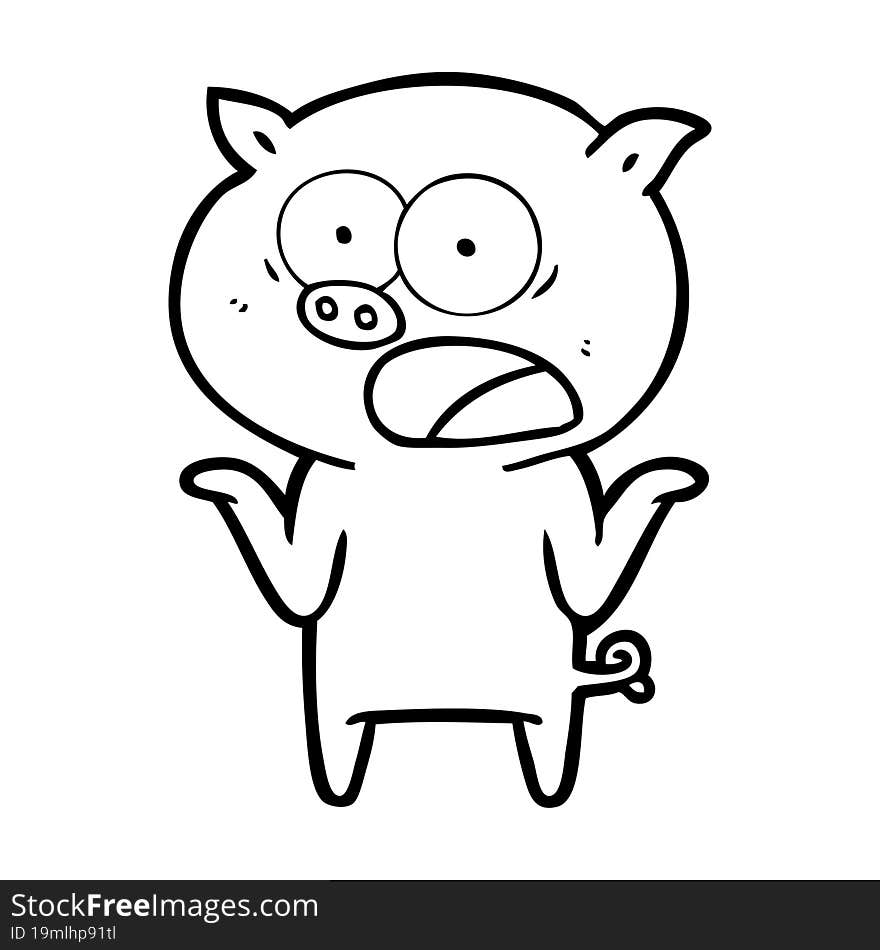 cartoon pig shouting. cartoon pig shouting